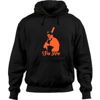Say Hey Willie Mays Hoodie Essentiel Orange Stencil — Sweats à capuche pour hommes