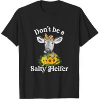T-shirt Don't Be A Salty Heifer Sunflower Cow Bandana Headband — T-shirts pour hommes