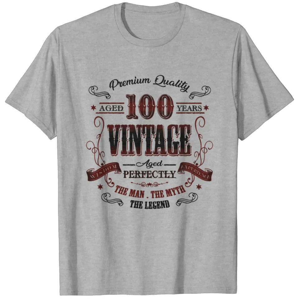 T-Shirt Vintage pour 100e Anniversaire pour Hommes - Gris Sport — T-shirts pour hommes