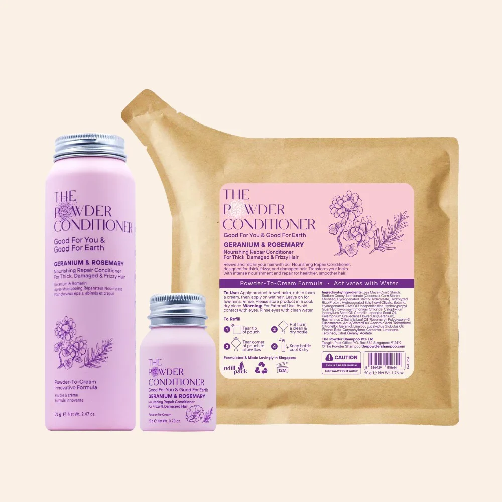 Kit de démarrage (140x lavages) après-shampooing réparateur nourrissant pour cheveux épais, abîmés et crépus géranium et romarin — Après-shampooings