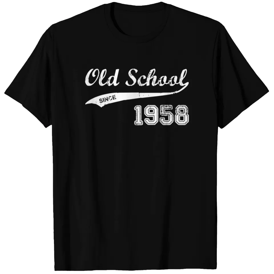 1958 T Shirt for Men, Vintage Heavyweight T-shirt in Black