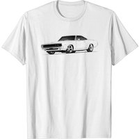 1968 Charger T Shirt for Men in Black