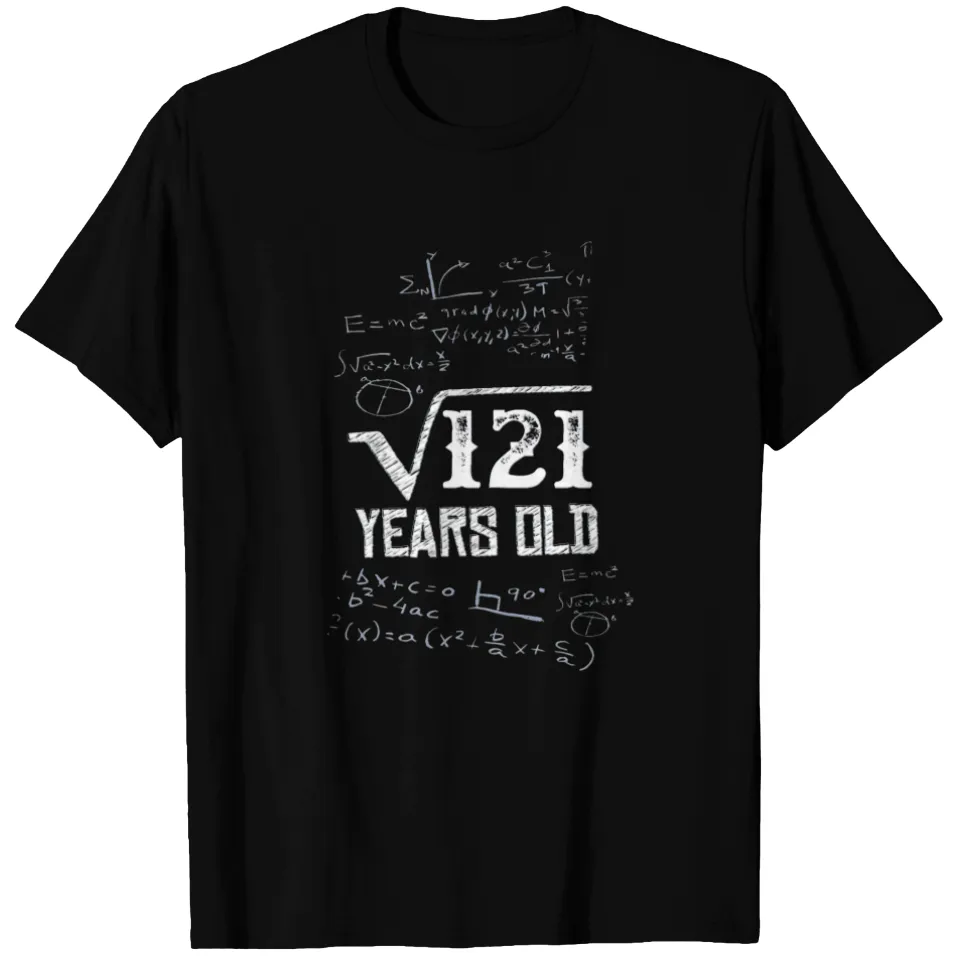 11th Birthday Present Math Formula T-Shirt for Men - Black — Mens T Shirts
