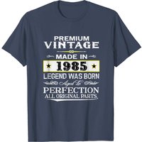 T-shirt Vintage Premium 1985 pour hommes en noir — T-shirts pour hommes