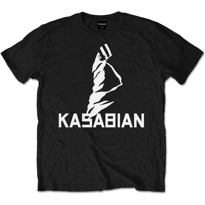 Kasabian Unisex Tee: Ultra Face for Men in Black — Mens T Shirts