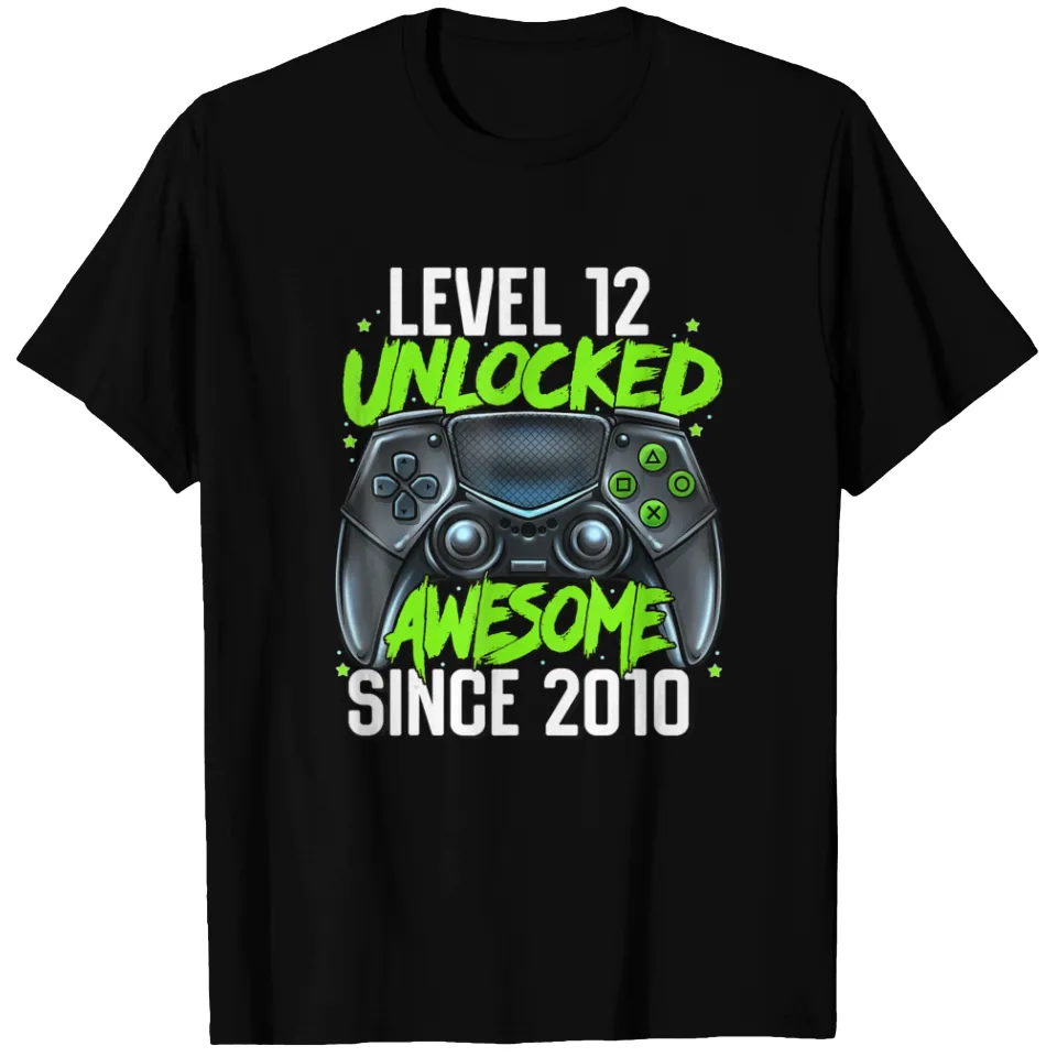T-shirt pour hommes 12e anniversaire Gaming Niveau 12 Débloqué — T-shirts pour hommes