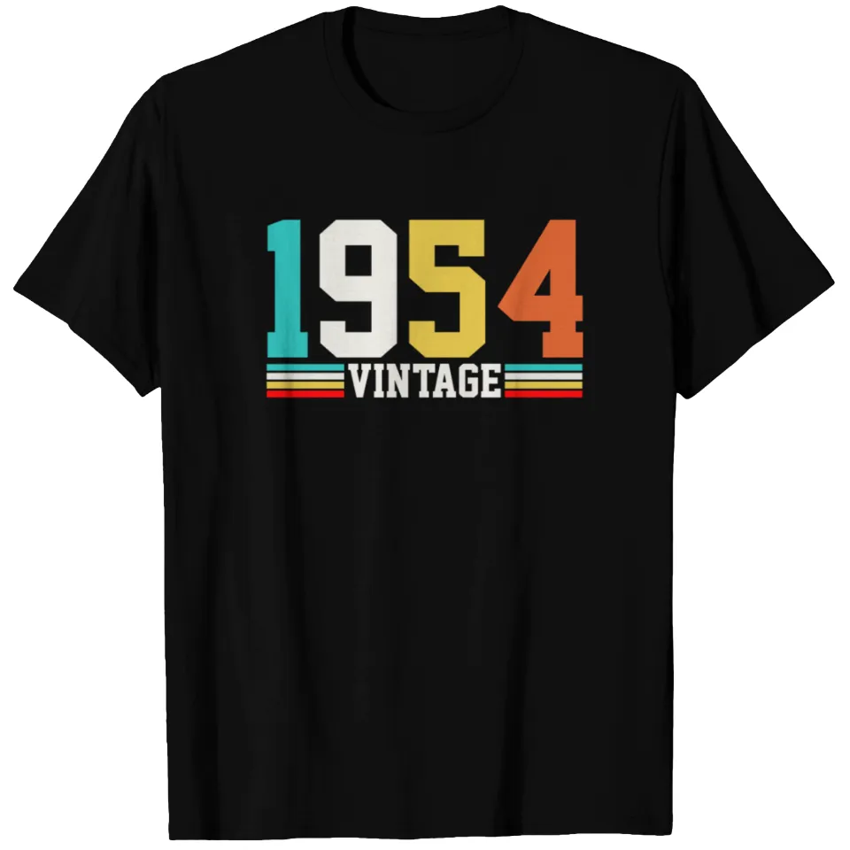 T-shirt Vintage 1954 pour hommes, T-shirt lourd en noir