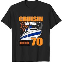 T-Shirt d'anniversaire 70 ans pour hommes en noir — T-shirts pour hommes