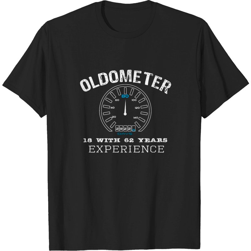 Funny Oldometer 80th Birthday Gift T-Shirt for Men