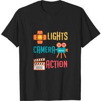 T-Shirt Cool Lights Camera Action Cadeau de Réalisateur pour Hommes — T-shirts pour hommes