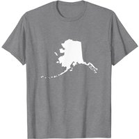 T-Shirt Blanc avec Carte de l'Alaska pour Hommes — T-shirts pour hommes