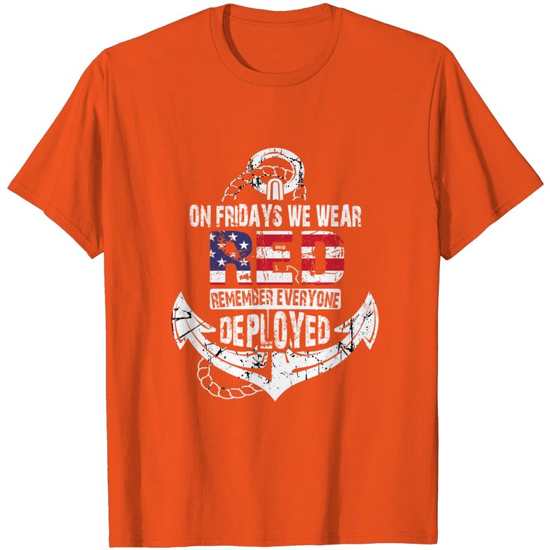 On Fridays We Wear Red Navy Distressed T-Shirt for Men — Mens T Shirts
