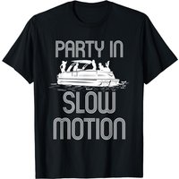 T-shirt pour hommes Party In Slow Motion Pontoon Boat Drinking — T-shirts pour hommes