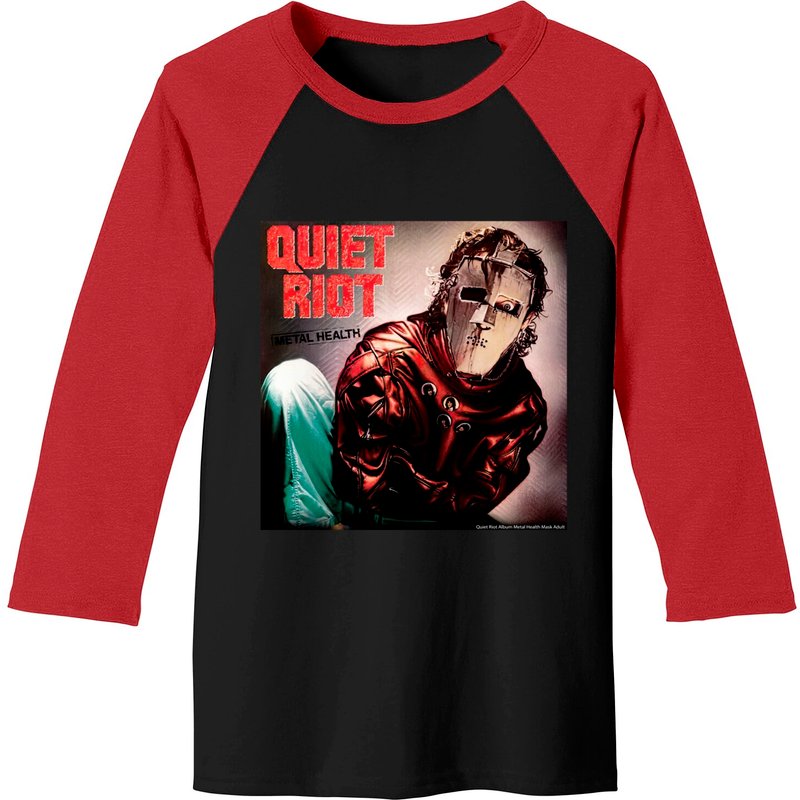 T-shirt de baseball pour adultes Quiet Riot Album Metal Health Mask