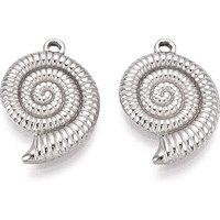 Pendants Conch en Acier Inoxydable 304 - 20x14x2mm, Trou 1.4mm — Breloques et pendentifs