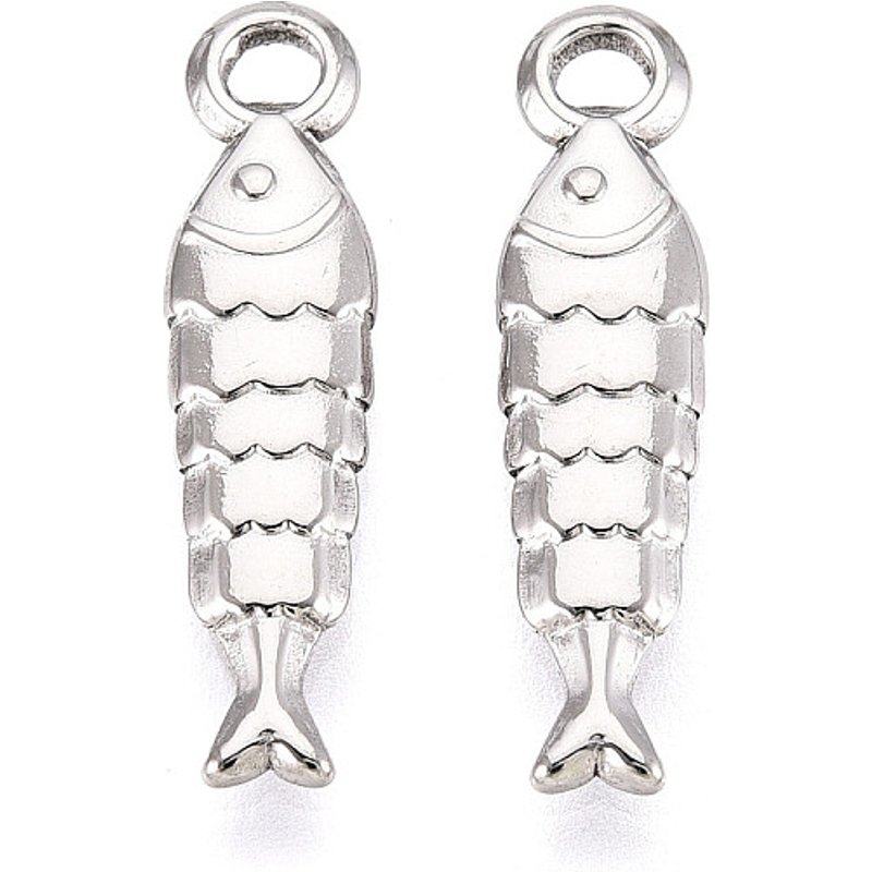 Pendentifs Poisson en Acier Inoxydable 304, 24x6x3mm, Trou: 2mm — Breloques et pendentifs