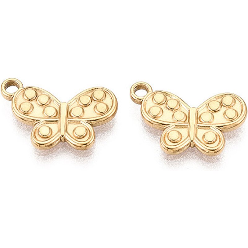 Pendants en Acier Inoxydable 304 en Forme de Papillon avec Plaquage en Or 18K — Breloques et pendentifs