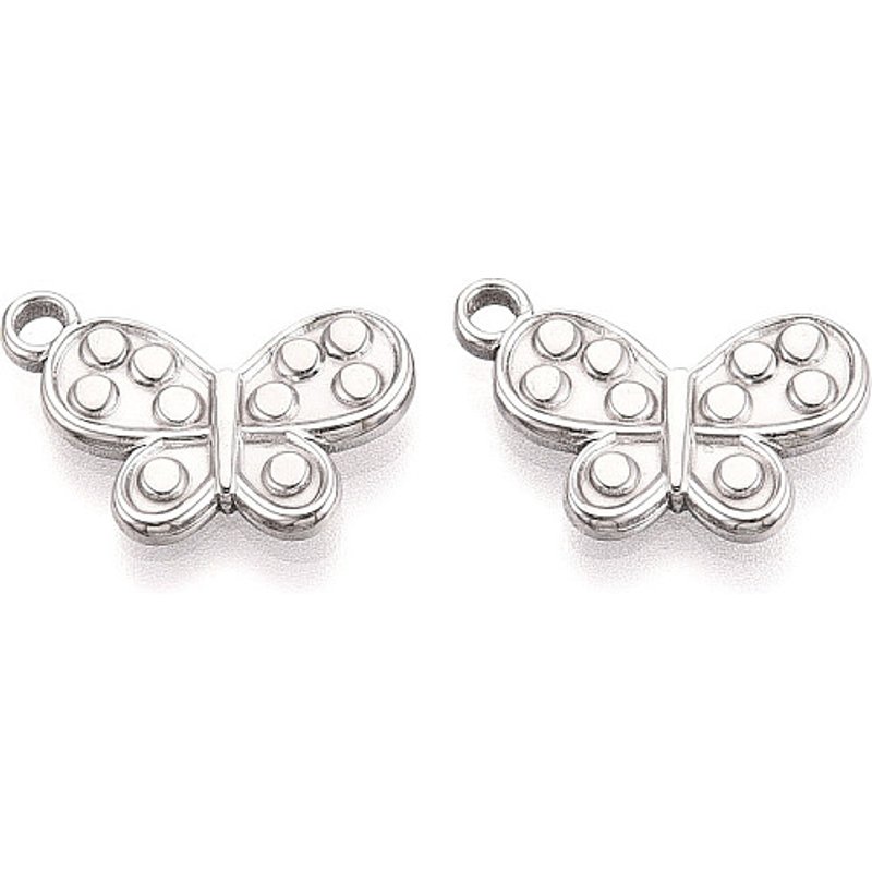 304 Stainless Steel Butterfly Pendants, 13x19x2mm — Charms & Pendants