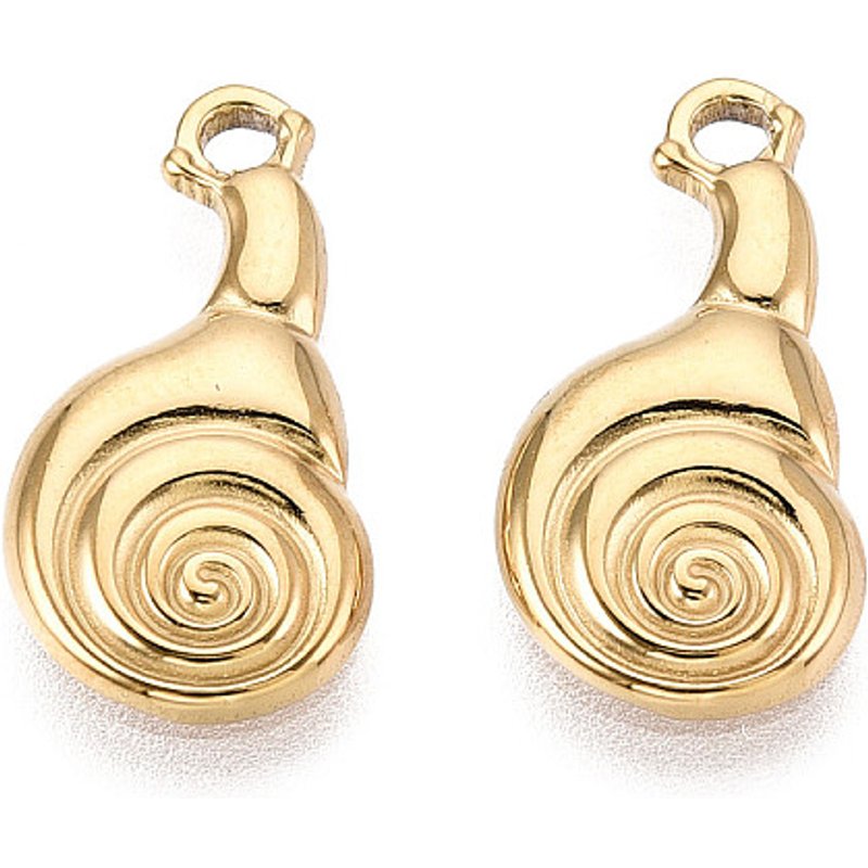 Pendentif Escargot en Acier Inoxydable 304 avec Plaqué Or 18K — Breloques et pendentifs