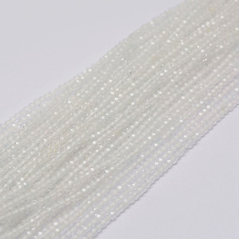 Brins de Perles en Cristal de Quartz Naturel, Ronds Facettés, 15 Pouces — Perles à bijoux