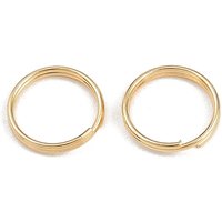 Brass Split Rings, Round, 18K Gold Plated, 10.5mm Diameter