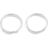 Brass Split Rings, Round, 925 Sterling Silver Plated, 10.5mm — Jewelry Findings