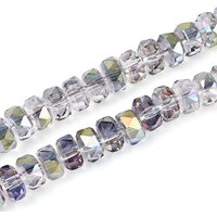 Electroplate Glass Beads Strands, Rondelle, Faceted, Dark Khaki — Jewelry Beads