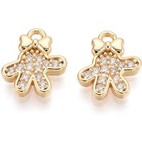 Brass Micro Pave Cubic Zirconia Charms - 18K Gold Plated — Charms & Pendants