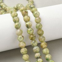 Brins de perles en dolomite teintées naturelles avec sequins, kaki foncé — Perles à bijoux