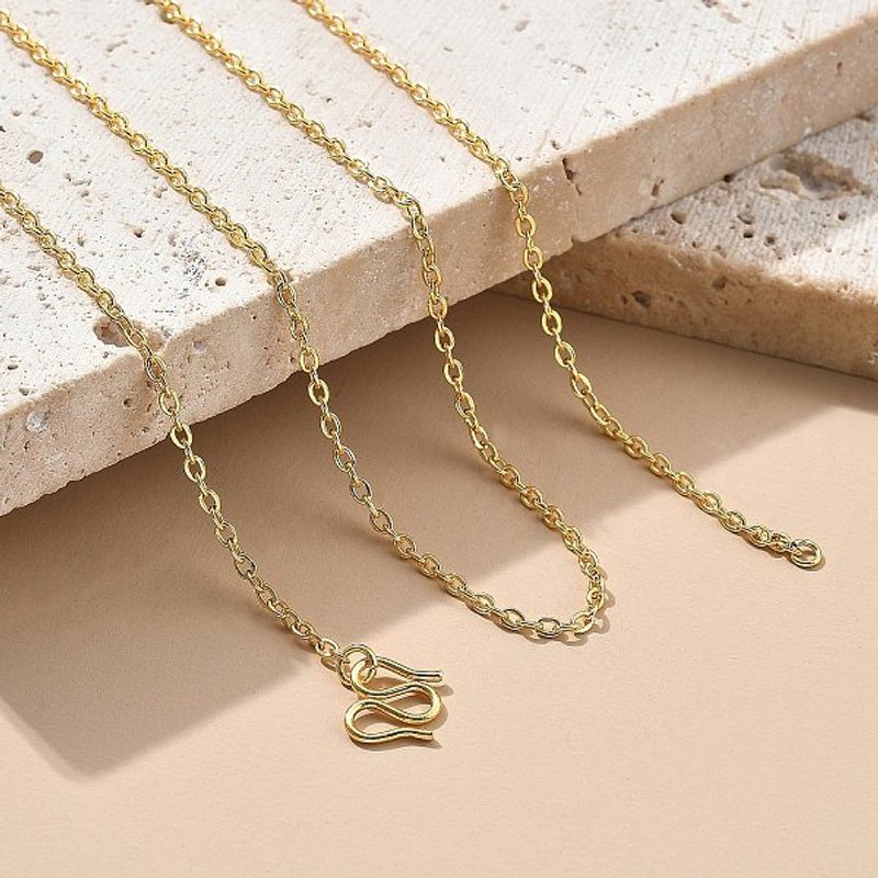 Collier en chaîne câblée en acier inoxydable 304 de 2MM, plaqué or 18K — Collier pendentif