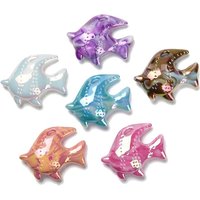 Opaque Acrylic UV Reactive Iridescent Fish Beads