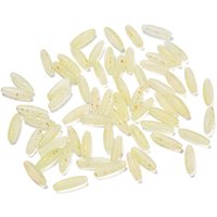 Perles de Verre Givrées en Forme de Riz avec Feuille d'Or en Jaune Doré — Perles à bijoux