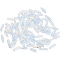 Frosted Glass Rice Beads with Gold Foil, Alice Blue, 21.5x6.5mm — Jewelry Beads