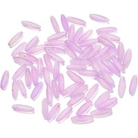 Perles en verre givré en forme de riz avec feuille d'or, lilas, 915pcs — Perles à bijoux