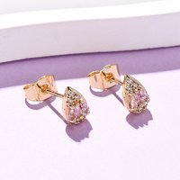 Brass Micro Pave Cubic Zirconia Teardrop Stud Earrings — Costume Jewelry