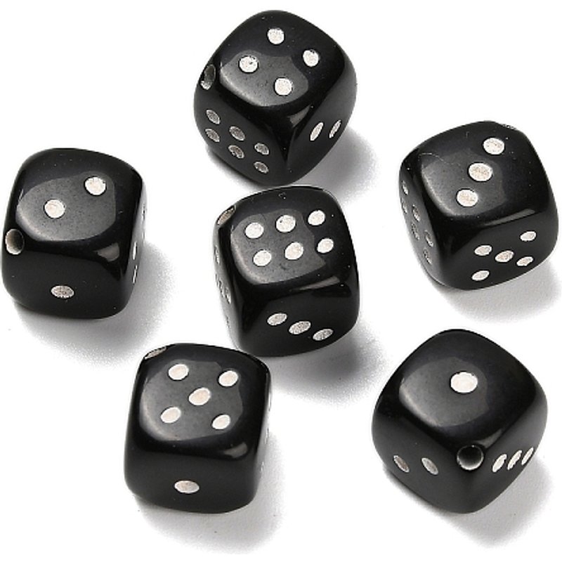 Opaque Acrylic Black Dice Beads, 12.5mm, 280pcs — Jewelry Beads