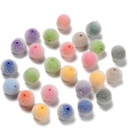 Perles acryliques opaques Flocky, rondes, couleurs mélangées, 10mm — Perles à bijoux