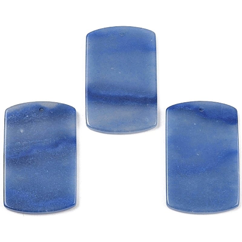 Natural Blue Aventurine Rectangle Pendants, 40x25mm — Charms & Pendants