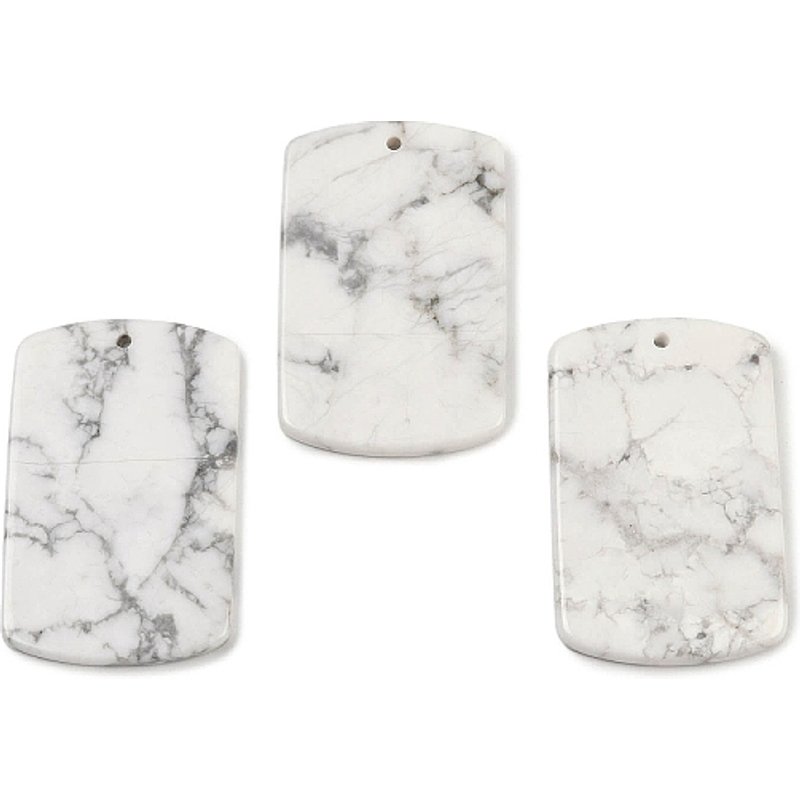 Natural Howlite Rectangle Charms with 1.6mm Hole — Charms & Pendants