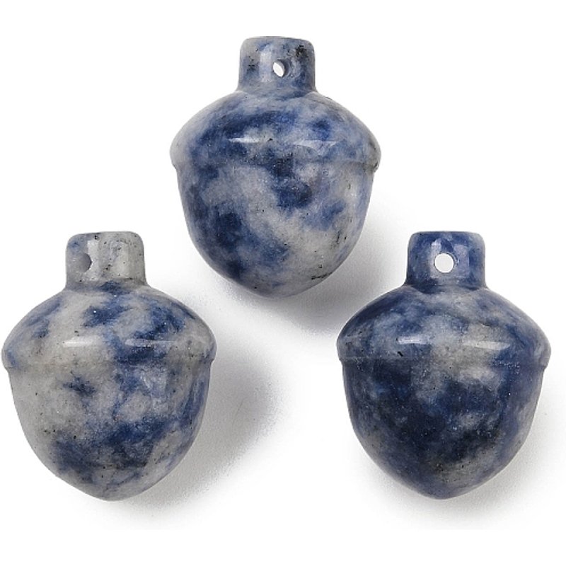 Natural Blue Spot Jasper Acorn Charms, 21-22mm — Charms & Pendants