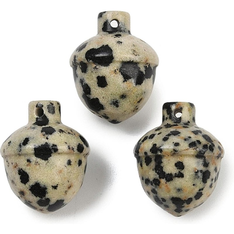 Charms Glands en Jaspe Dalmatien Naturel - 21-22mm — Breloques et pendentifs