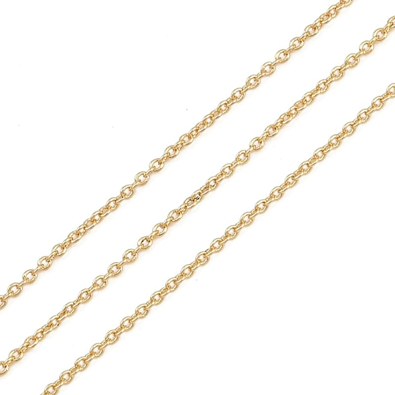 Brass Rolo Chains, Soldered, 18K Gold Plated with Spool