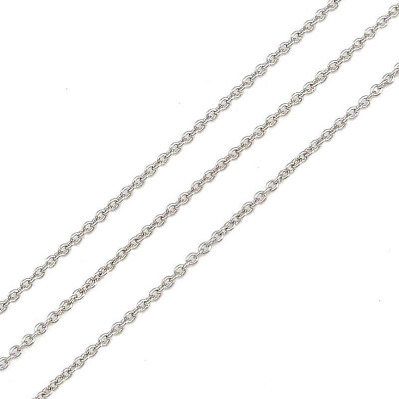 Brass Rolo Chains, Soldered, with Spool, Platinum, 1x0.2mm — Chains, Wire & Cord