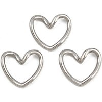 Anneaux de Liaison en Acier Inoxydable 304, Coeur, Non-Tarnish, 15.5x17.5mm — Accessoires pour bijoux