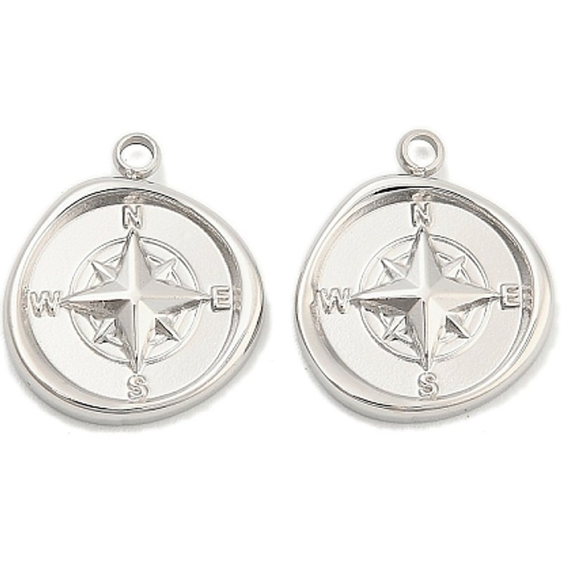 Pendentif Boussole en Acier Inoxydable 304 — Breloques et pendentifs