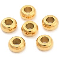 Perles Intercalaires Rondelle en Acier Inoxydable 304, Plaqué Or 14K — Perles à bijoux