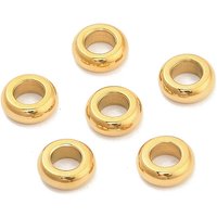 Perles Intercalaires Rondelles en Acier Inoxydable 304, Plaqué Or 14K — Perles à bijoux