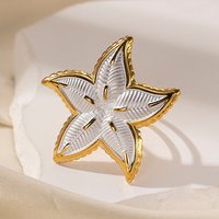304 Stainless Steel Adjustable Open Cuff Ring for Women - Starfish