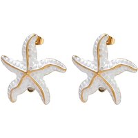 Trouvailles de Boucles d'Oreilles Étoile de Mer en Acier Inoxydable 304 avec Émail — Accessoires pour bijoux