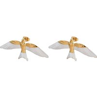 304 Stainless Steel Golden Bird Stud Earrings with Enamel — Costume Jewelry
